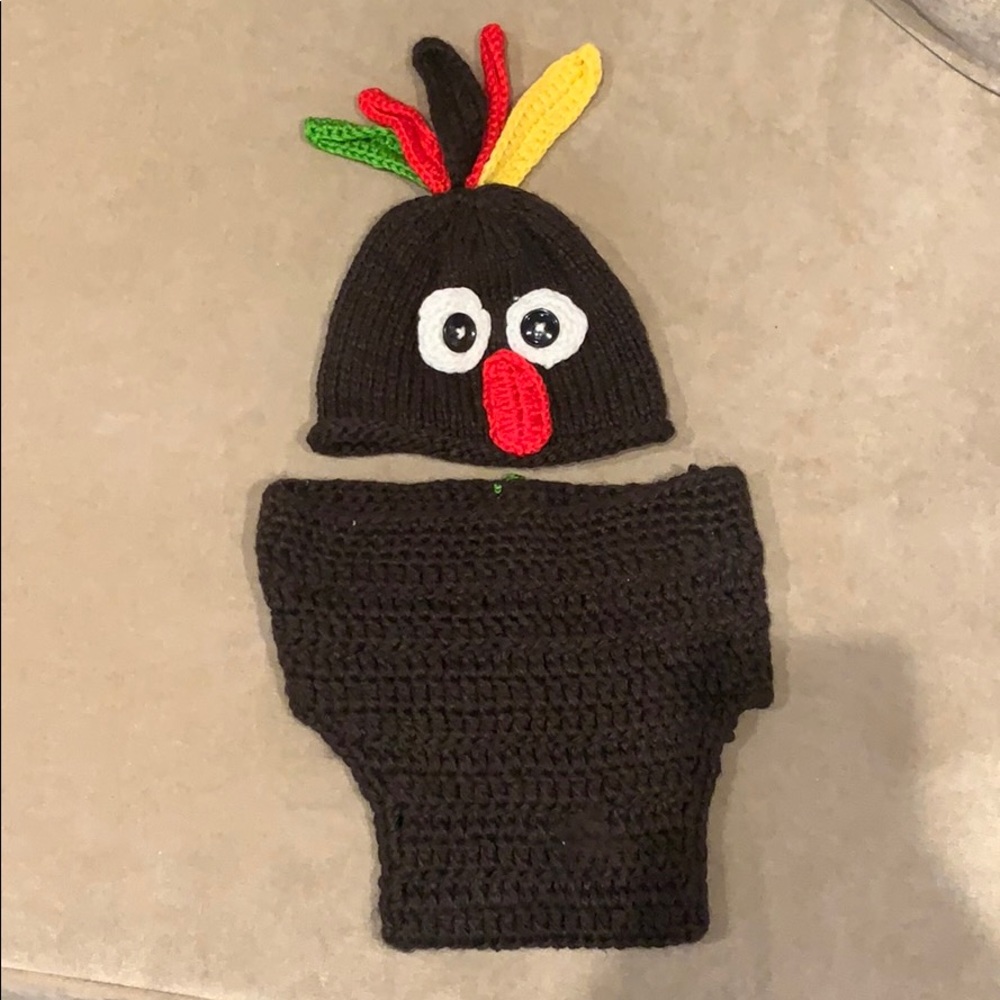 Thanksgiving infant hat and diaper cover